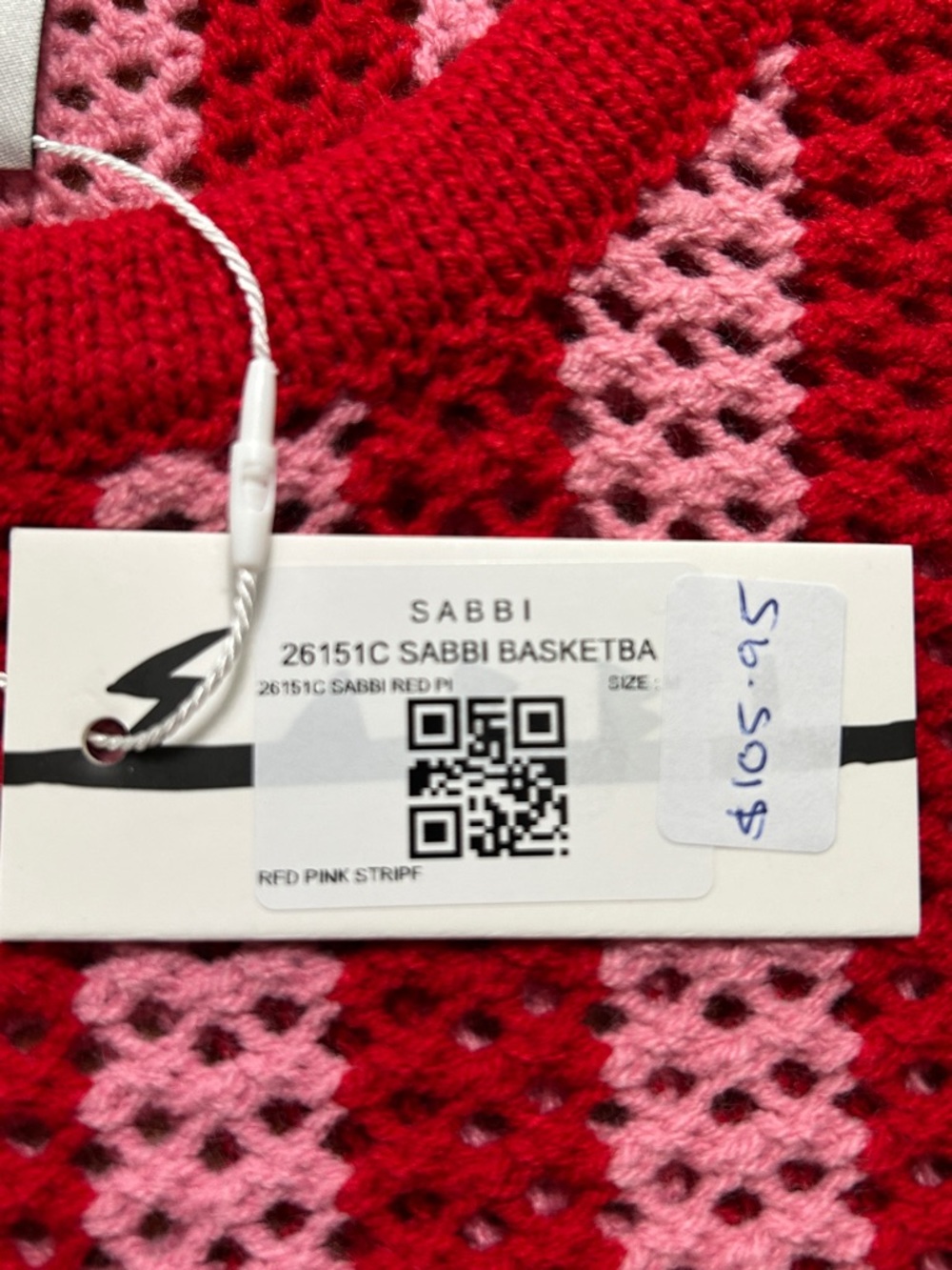 Sabbi ~ THE KNIT B-BALL SINGLET - RED & PINK - Picture 6 of 7
